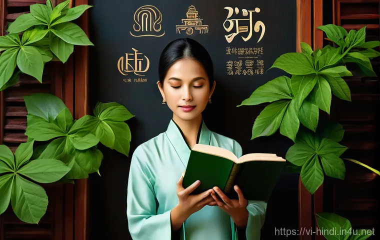 힌디어와 아유르베다 - **Peaceful Ayurvedic Self-Care in a Vietnamese Home:** A serene and calming image of a Vietnamese in...