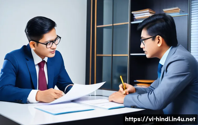 힌디어 계약서 용어 - A professional business meeting scene between Vietnamese and Indian partners discussing a contract i...