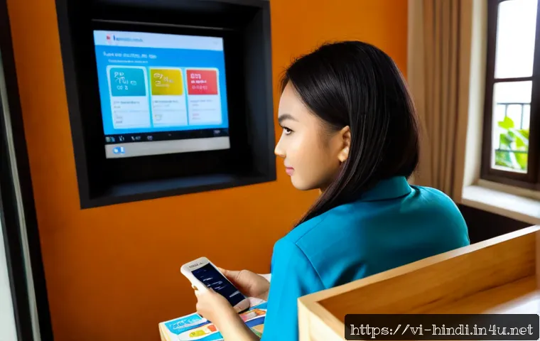 힌디어와 온라인 쇼핑 - Photorealistic Vietnamese woman shopping online at a tidy home desk, holding a smartphone displaying...