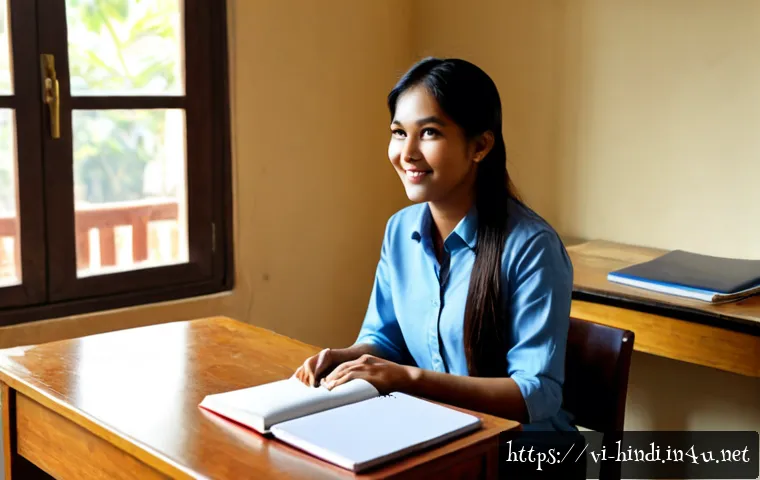 Home 17 힌디어로 자기소개 작성 - Photorealistic scene of a Vietnamese university student practicing a self-introduction in Hindi duri...